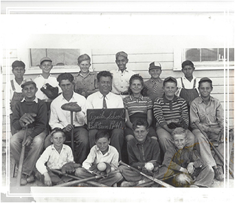Historical photo of staff and students